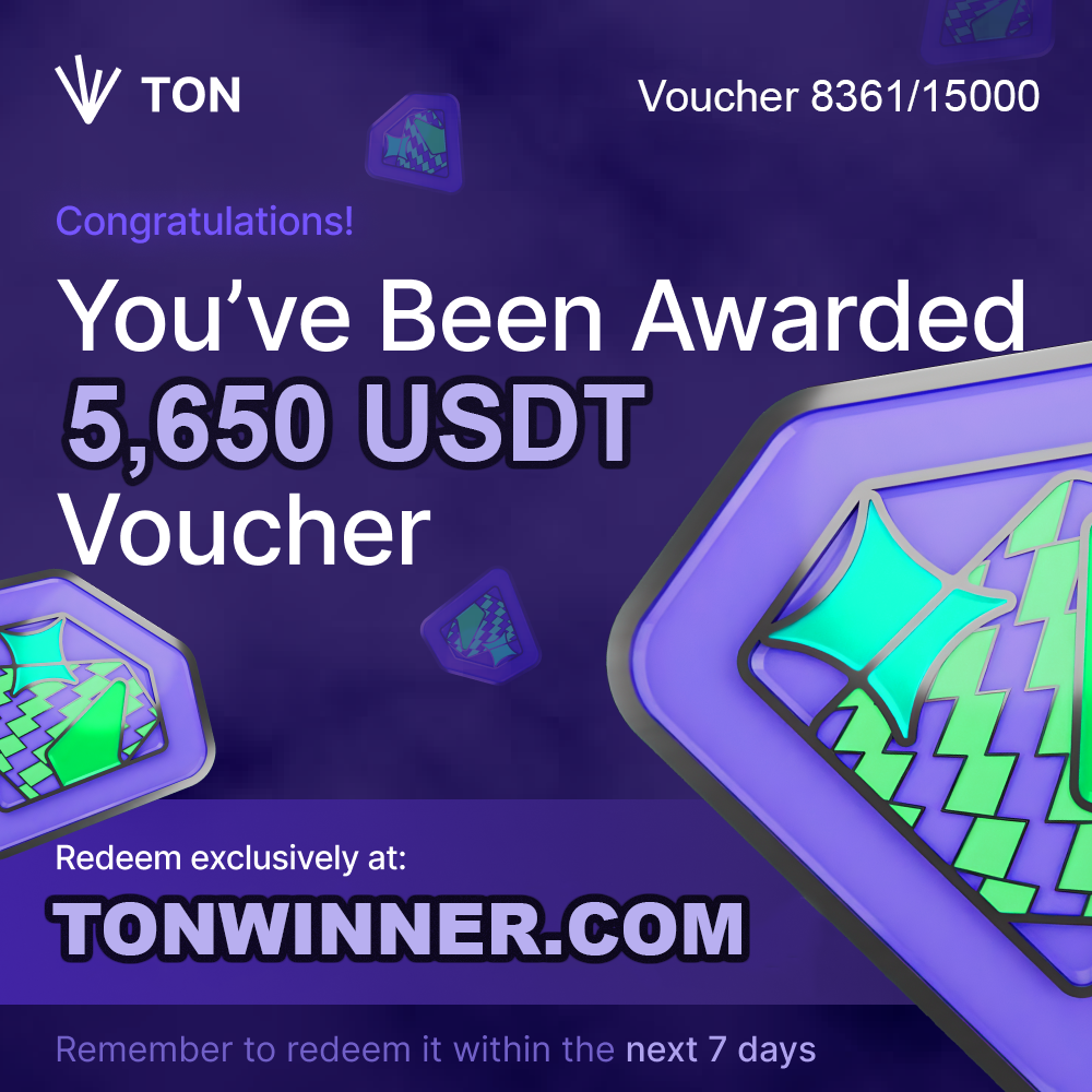 Image of 5,650 USDT Bonus from TON Winner